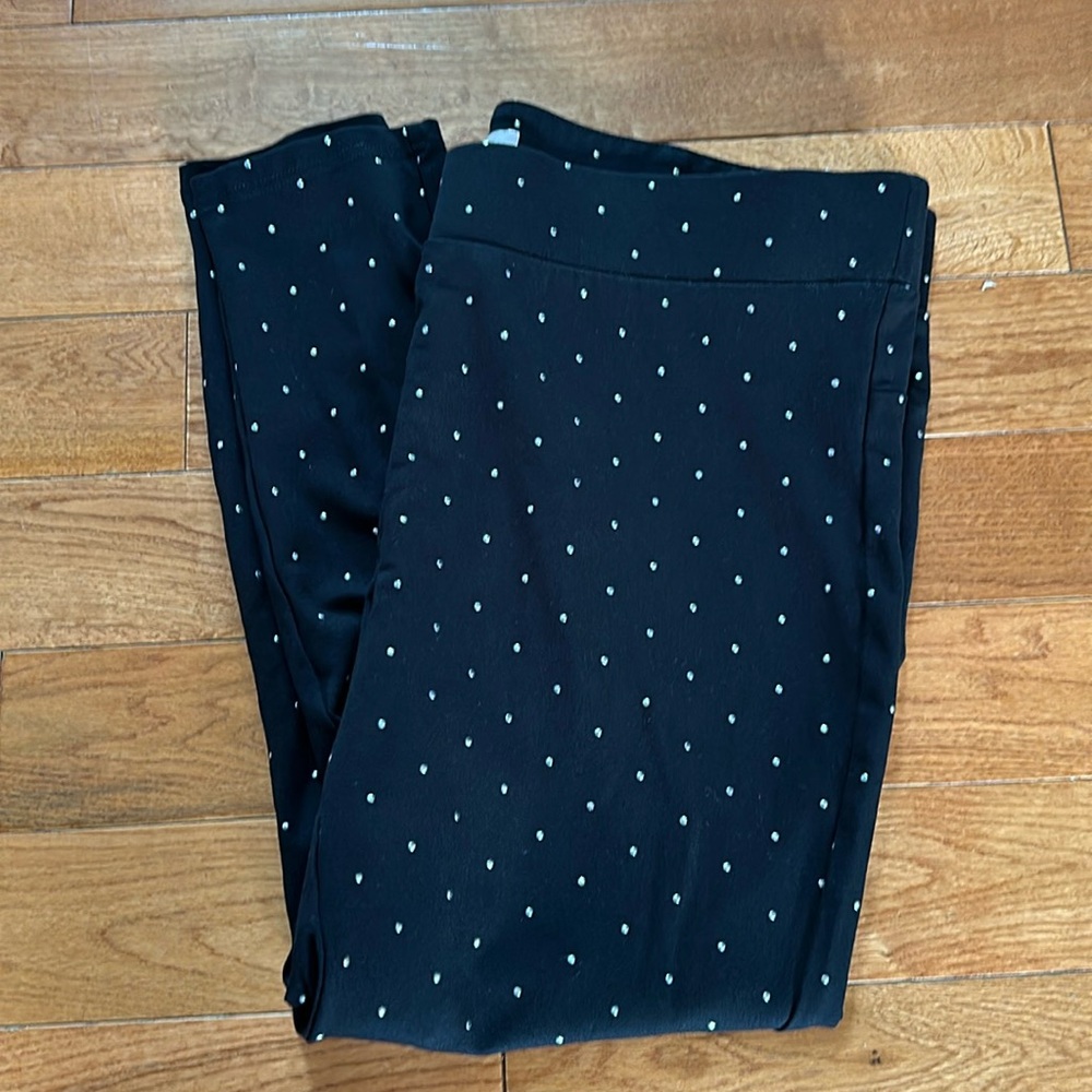 Philosophy Ponte Pant Black and Silver Polka Dot Legging size 2X great condition
